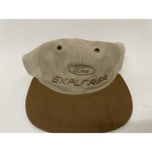 Vintage 80s 90s Y2K Ford Explorer Khaki SnapBack Hat Cap Grunge Surf Skate